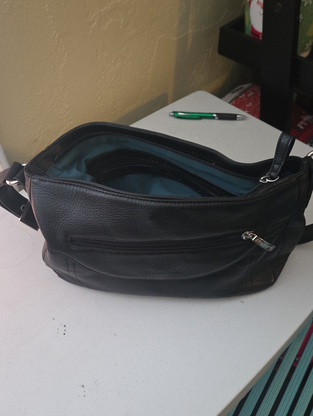 Black Leather Crossbody Bag - Classic Everyday Carry